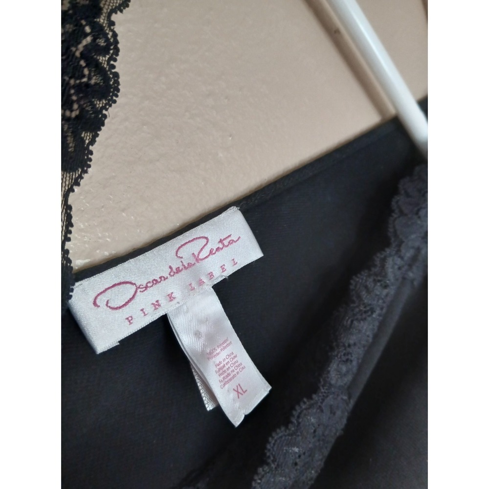 Oscar De La Renta Slip Dress XL Chiffon Floral Lace Maxi Nightgown Lingerie VTG - Picture 10 of 14